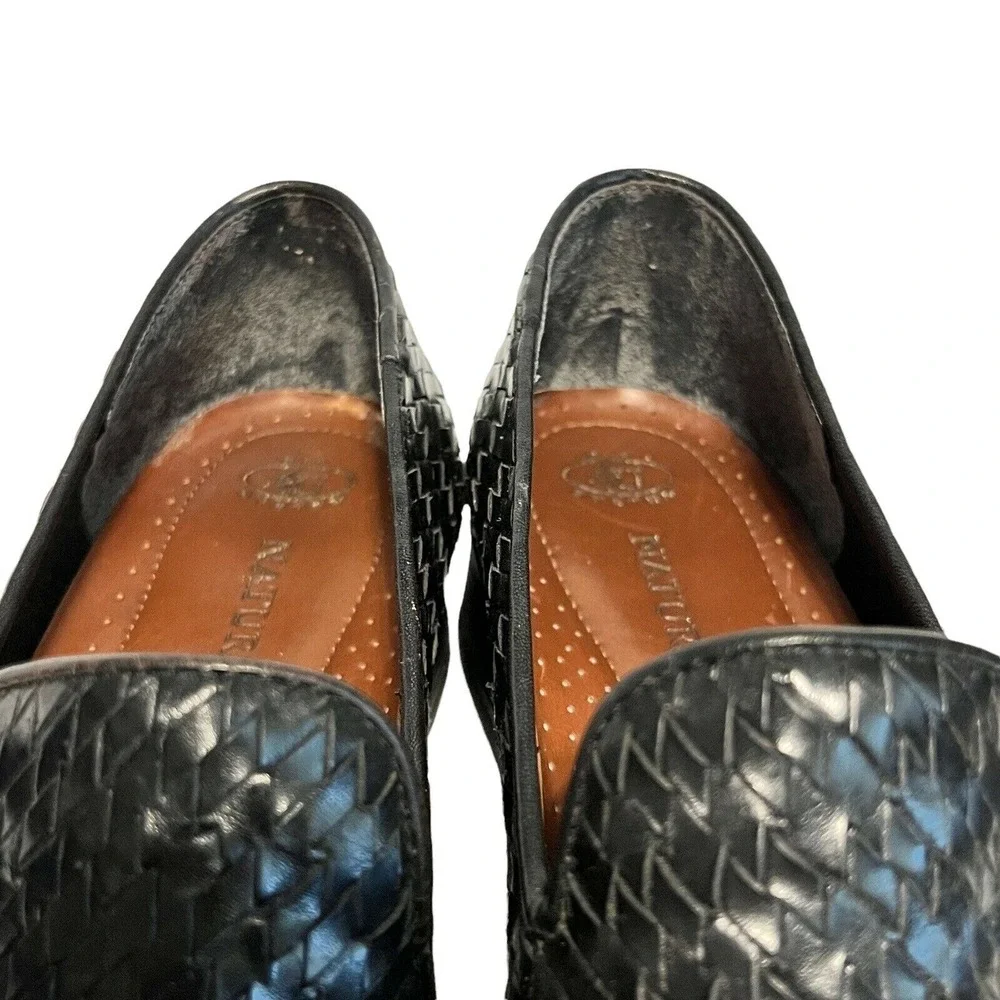 Naturalizer Fit4U Woven Braided Leather Loafer Slip On Shoes Womens Sz 8 Black